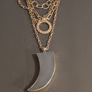 Others Follow Gold and Gray Crescent Necklace